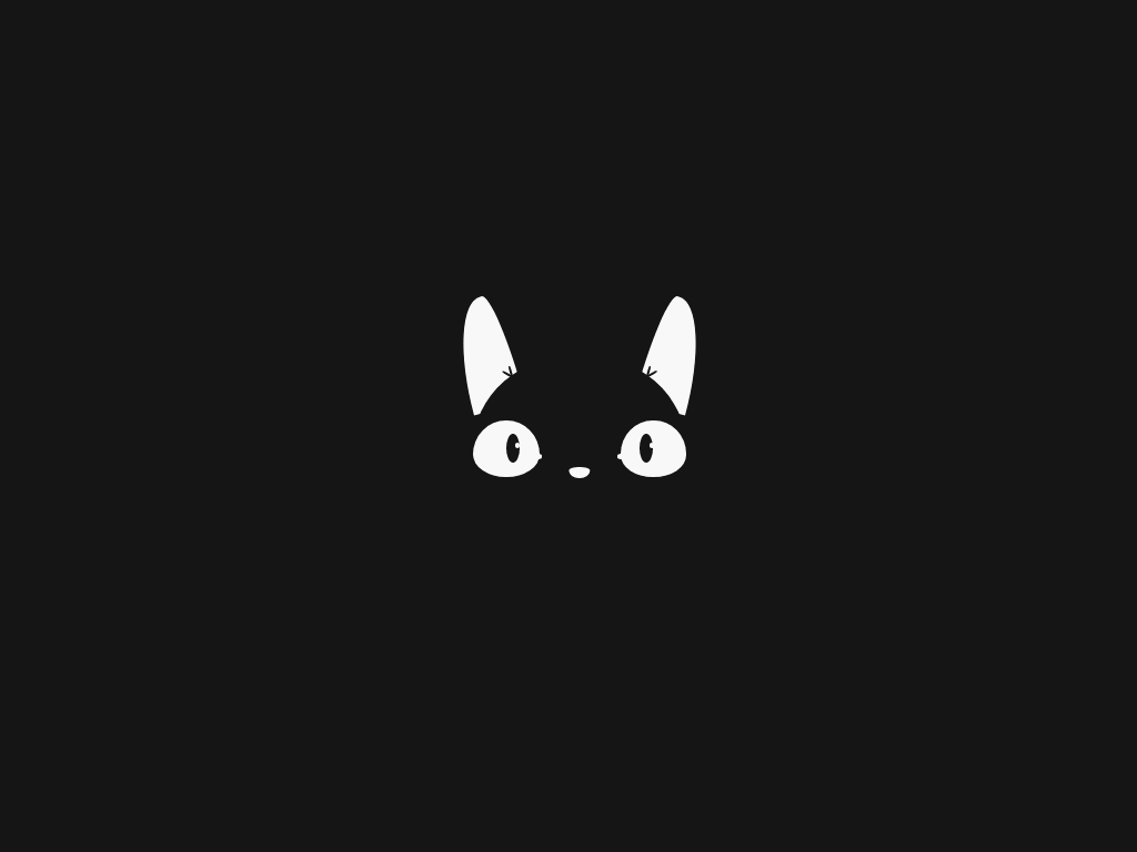 Чёрная кошка в темноте - css и html анимация - Кошки html